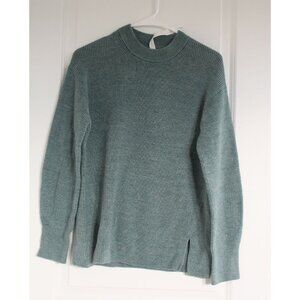 Lululemon Merino Wool-Blend Ribbed Crewneck Sweater Muted Teal SZ 4